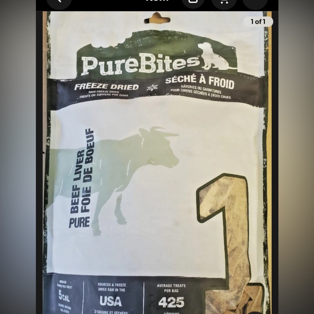 PureBites Freeze Dried Beef Liver for Dogs 16.6 oz / 470 g Super Value Size